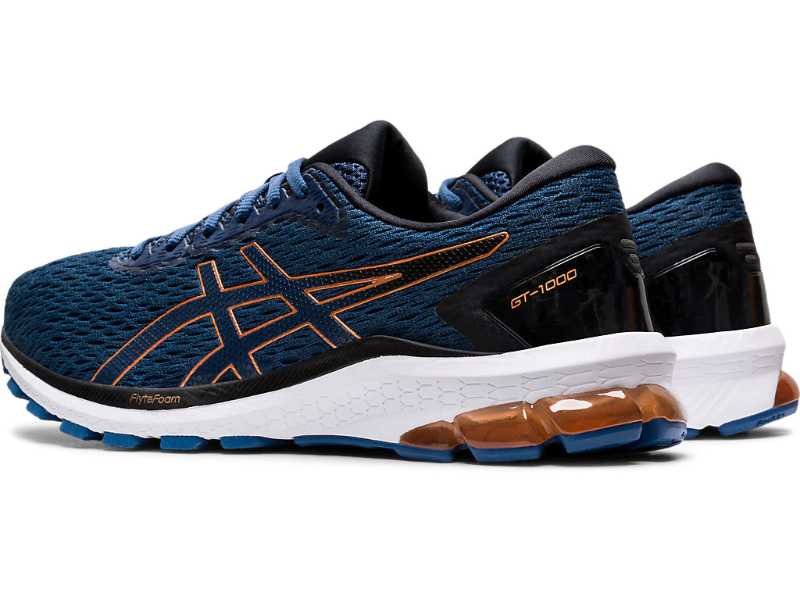 Asics GT 1000 9 chaussures homme bleues arrière trois quarts