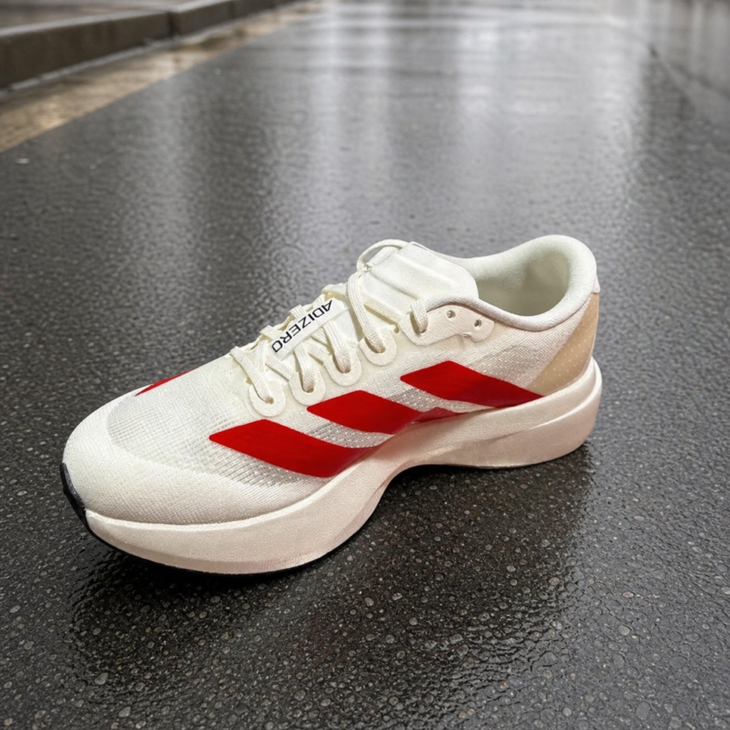 Profil de l'Adidas Adizero Evo SL homme sur route humide