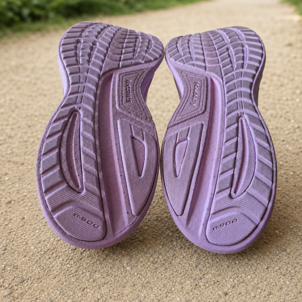 Semelle extérieure rose de la Saucony Ride 18